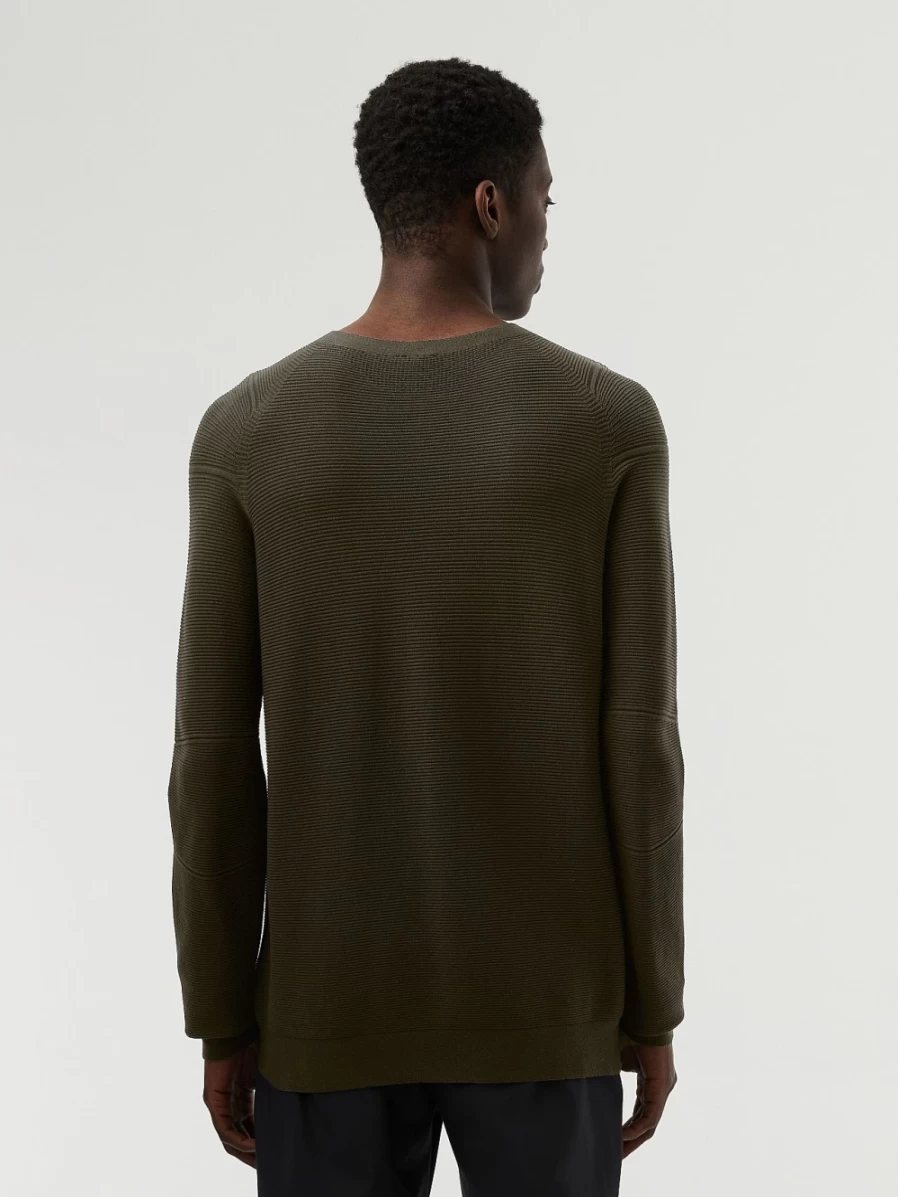 AlphaTauri Men's Dark Green Seamless 3D Performance Knit Crewneck Sweater