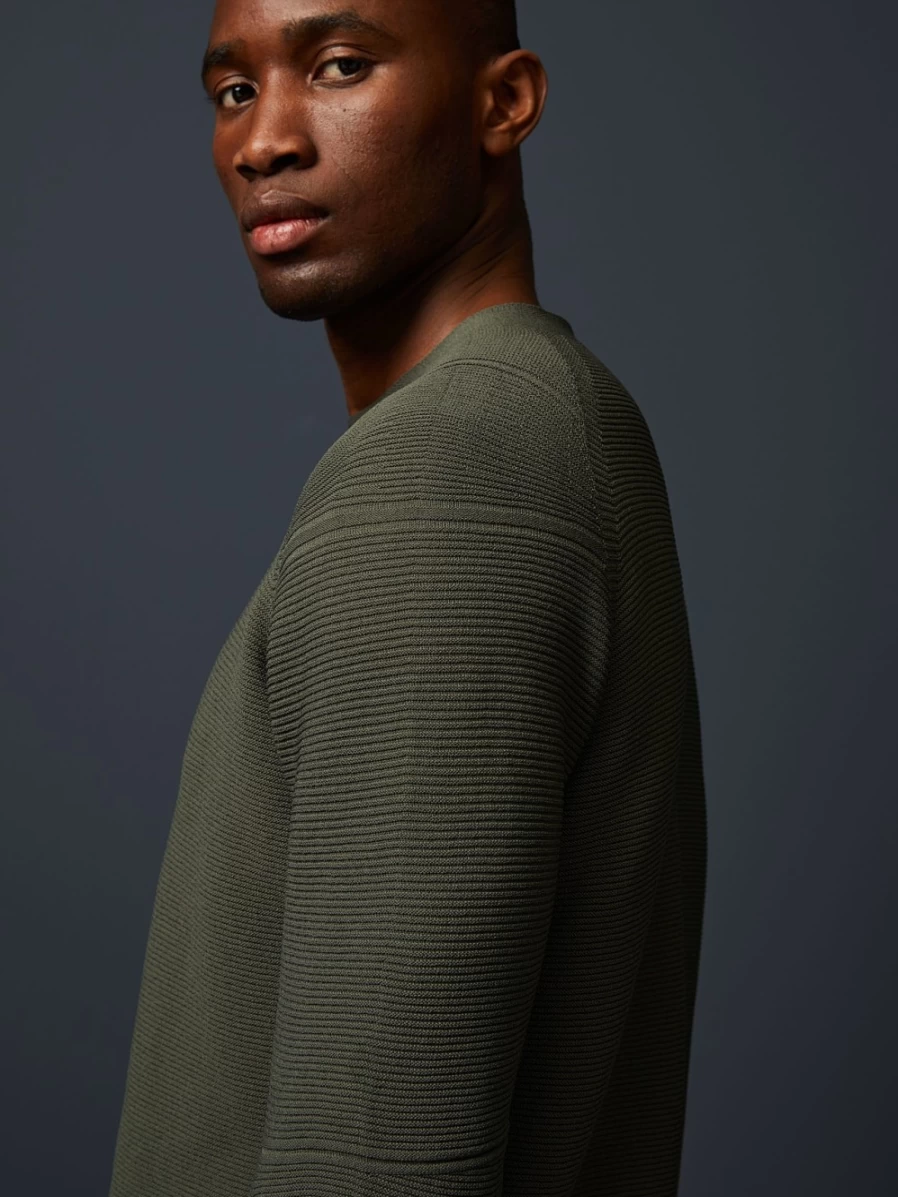 AlphaTauri Men's Green Seamless 3D Performance Knit Crewneck Sweater