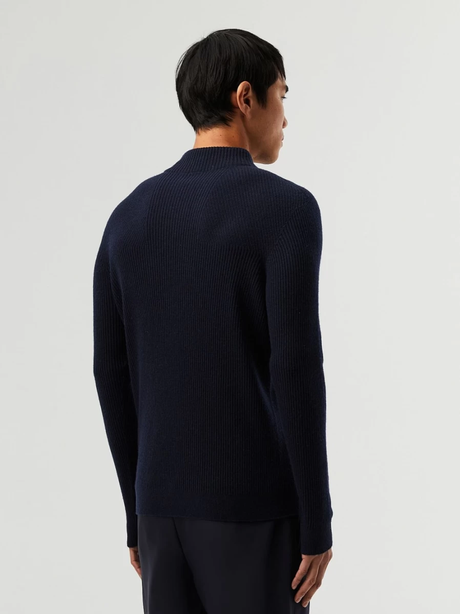 AlphaTauri Men's Navy Cashmere-Blend Seamless 3D Knit Turtleneck Sweater