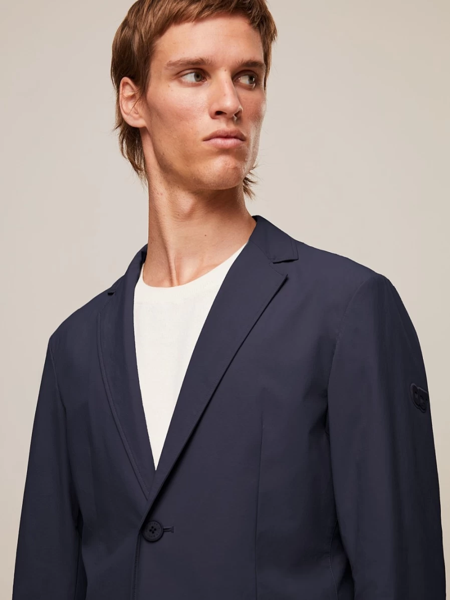 AlphaTauri Men's Navy Packable Water-Resistant Travel Blazer for Outdoor & Business