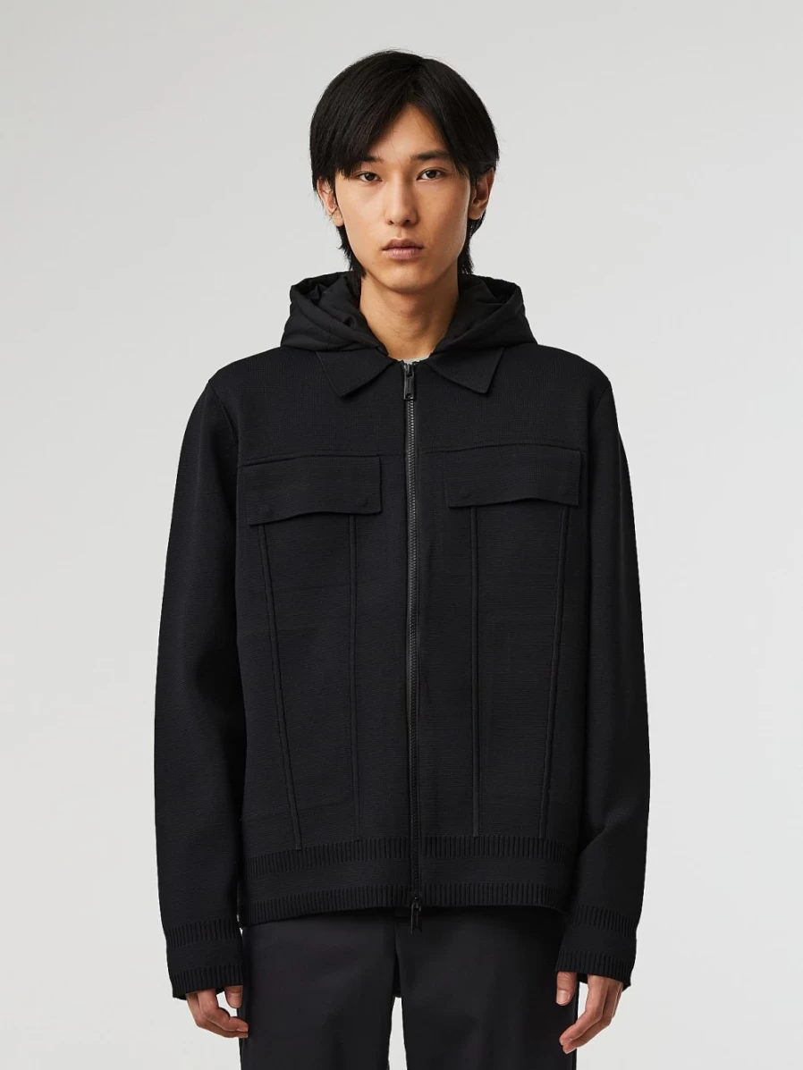 AlphaTauri Men's Black Performance Knit Jacket – Lightweight & Breathable