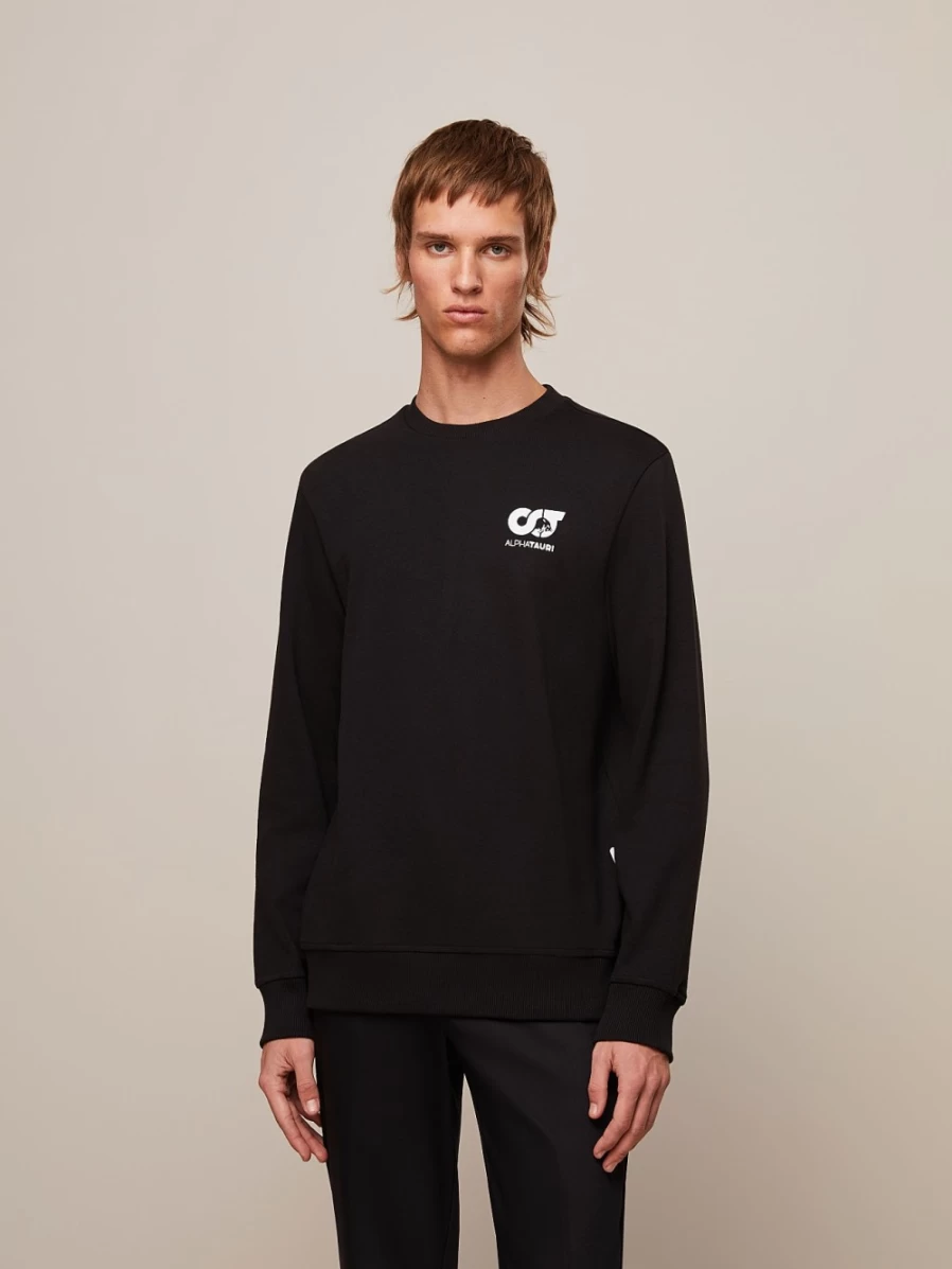 AlphaTauri Men's Black Signature Logo Sweatshirt