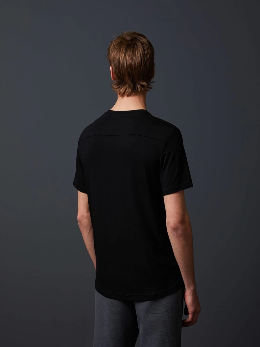 AlphaTauri Men's Black Lightweight Viscose T-Shirt