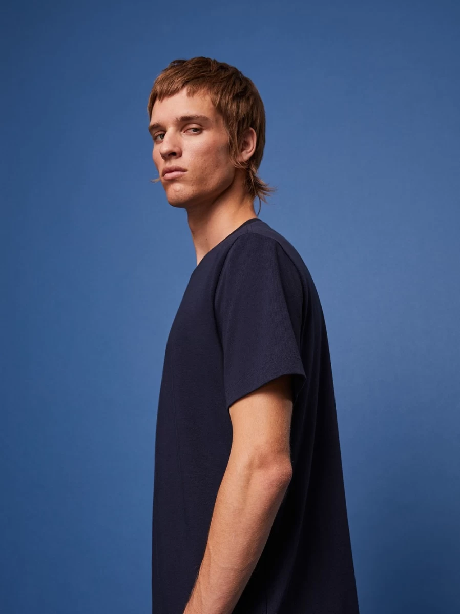 AlphaTauri Men's Navy Oversized Logo T-Shirt - Comfortable Cotton Crewneck Tee