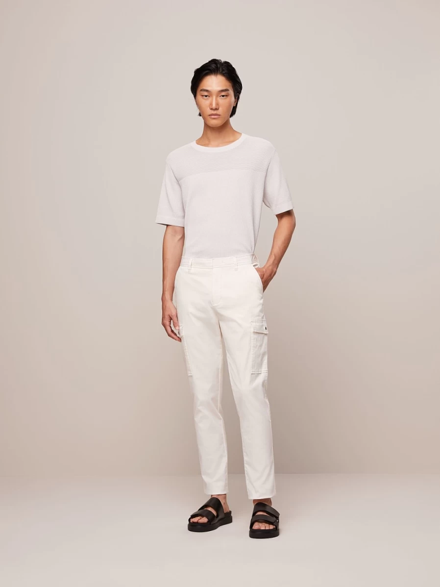 AlphaTauri Men's Off White Garment-Dyed Cotton Cargo Pants
